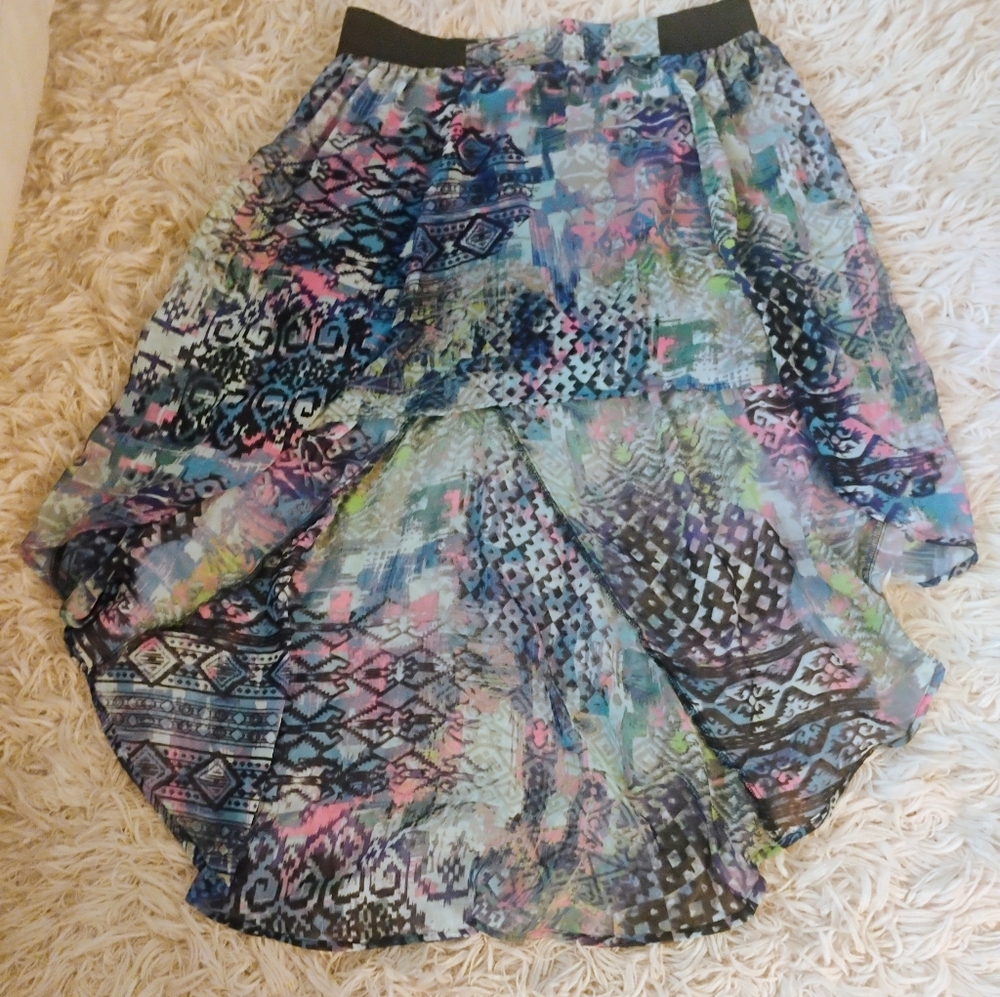 No Boundaries Multi Colored High & Low Skirt Sz Xl - image 6